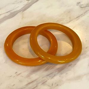 Vintage Butterscotch Bangles- Bakelite Type